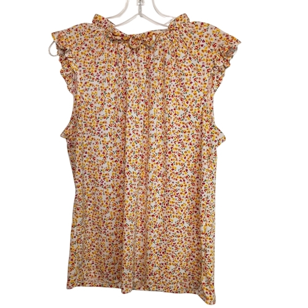 Adriana Papell -Floral Sleeveless Blouse Size Medium